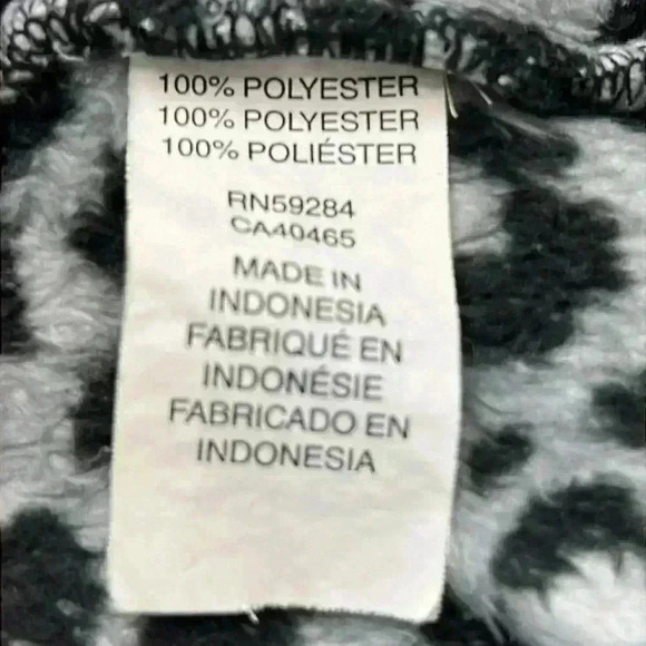 Place Girls Fleece Cheetah Print Jacket Size 14 Black and Gray - Picture 7 of 10